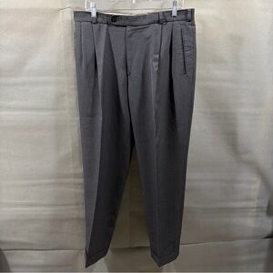 Becon Men Dress Pants Dark Gray Tailored Fit Pleated Front 34x31 But See Photos